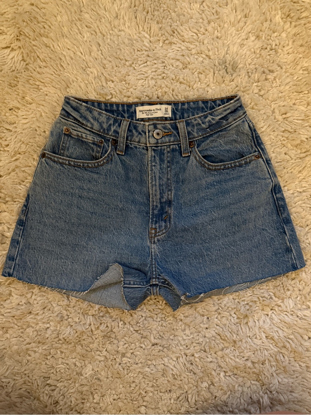 Abercrombie & Fitch Denim Cutoff Shorts in Medium Blue